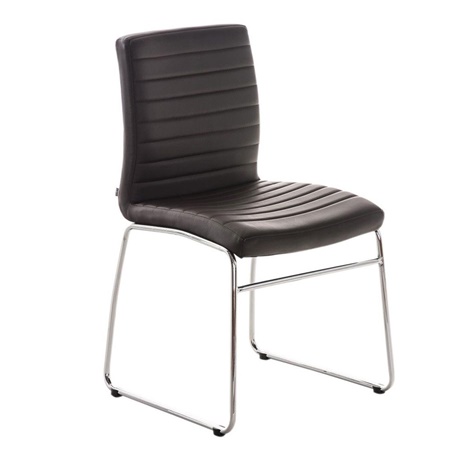 Chaise visiteur LEA, Design Exclusif, Rembourrage Épais, en Cuir, couleur Marron