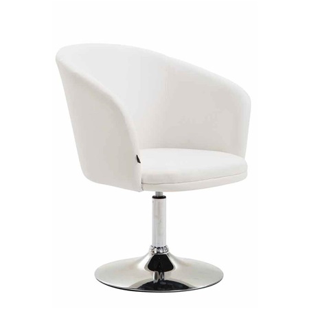 Fauteuil BALI, Assise Pivotante, Rembourrage Confortable, en Cuir, couleur Blanc