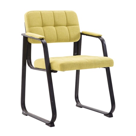 Chaise visiteur CABANA TISSU, Design Moderne, Structure Métallique, couleur Vert