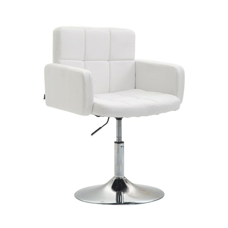 Chaise Design NADIR, Rembourrage Confortable, Pivotante, en Cuir, Blanc