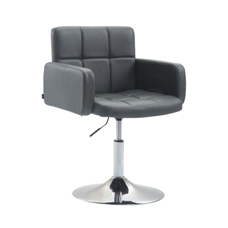 Chaise Design NADIR, Rembourrage Confortable, Pivotante, en Cuir, Gris