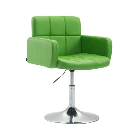 Chaise Design NADIR, Rembourrage Confortable, Pivotante, en Cuir, Vert