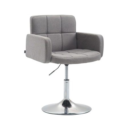Chaise Design NADIR TISSU, Rembourrage Confortable, Pivotante, en Tissu Gris