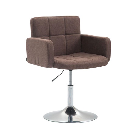 Chaise Design NADIR TISSU, Rembourrage Confortable, Pivotante, en Tissu Marron