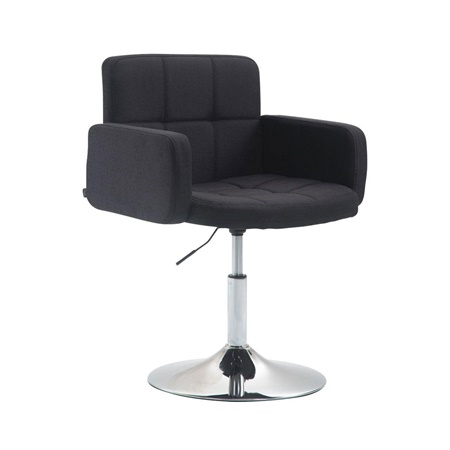 Chaise Design NADIR TISSU, Rembourrage Confortable, Pivotante, en Tissu Noir