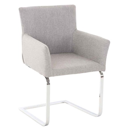 Chaise Visiteur PIROU TISSU, Structure Métallique, Épais Rembourrage, Gris