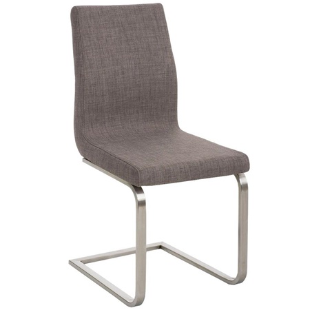 Chaise visiteur JIMMY TISSU, Structure en Acier Inoxydable, Grand Rembourrage, en Tissu, Gris