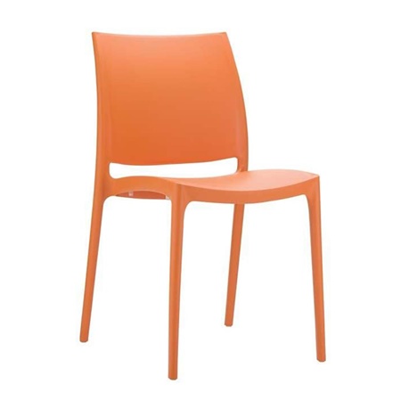 Chaise visiteur ASTRA, Empilable, Design Moderne et Polyvalent, Orange
