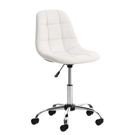 Chaise de bureau EMILY, Structure métallique, Revêtement Cuir, Blanc