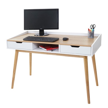 Bureau Informatique JORGEN, Dimensions 120x55x80 cm, Design Nordique, en Bois