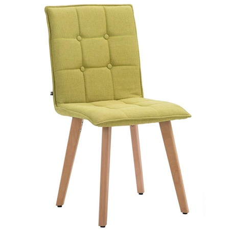 Chaise visiteur ELBY avec Piétement couleur Hêtre, en Tissu Vert