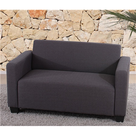 Canapé 2 places TOMASSO, Design Moderne, Tissu, Gris