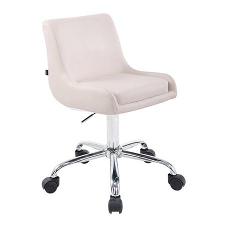 Chaise de Bureau ASIA , Hauteur Réglable, Piétement Métallique, Cuir, Blanc