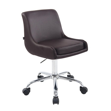 Chaise de Bureau ASIA , Hauteur Réglable, Piétement Métallique, Cuir, Marron