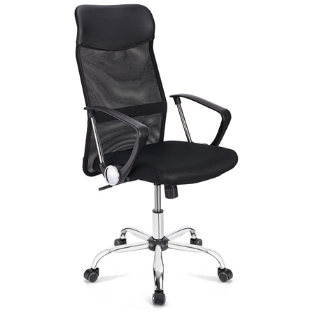 DEMO# Chaise de bureau ASPEN, Maille Respirable et cuir, assise rembourrée, Prix incroyable, Noir