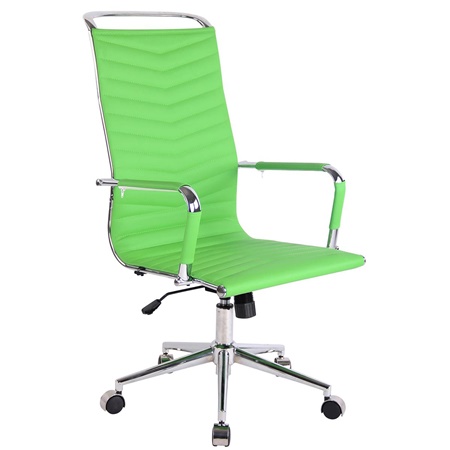 Chaise de Bureau SIGRID, Design Élégant, Dossier Haut, en Cuir Vert