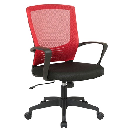 Chaise de Bureau MALIBU, Design moderne et Ergonomique, Maille Respirable, Rouge