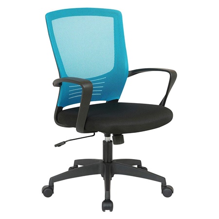Chaise de Bureau MALIBU, Design moderne et Ergonomique, Maille Respirable, Bleu