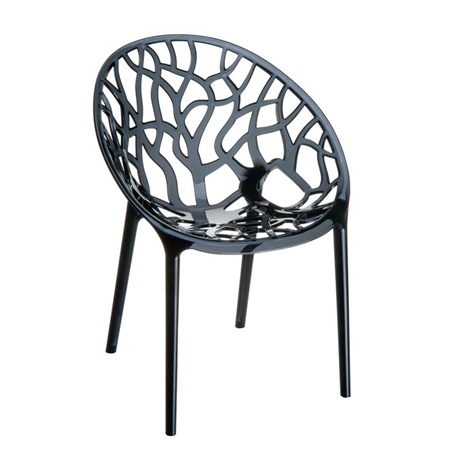 Chaise visiteur KRISTY, Empilable, Design Moderne et Structure Solide, Noir