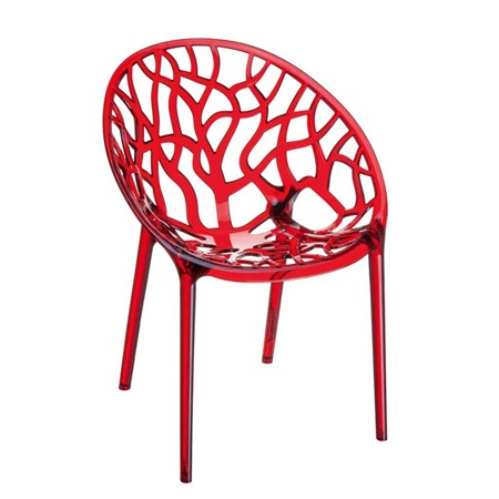 Chaise visiteur KRISTY, Empilable, Design Moderne et Structure Solide, Rouge
