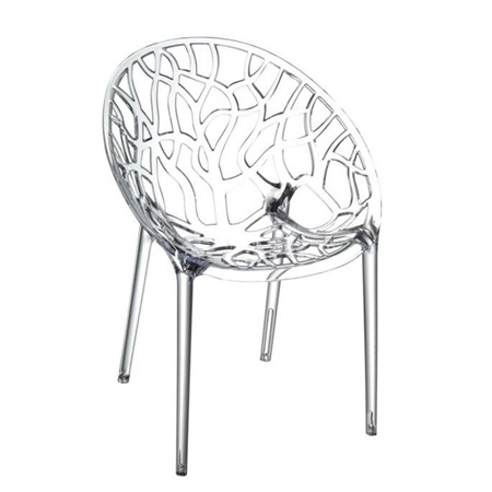 Chaise visiteur KRISTY, Empilable, Design Moderne et Structure Solide, Transparent