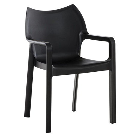 Chaise visiteur SAMOS, Empilable, Design Moderne, couleur Noir