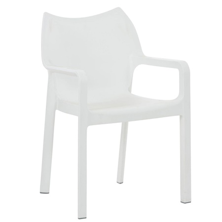 Chaise visiteur SAMOS, Empilable, Design Moderne, couleur Blanc