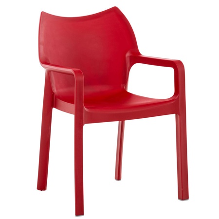 Chaise visiteur SAMOS, Empilable, Design Moderne, couleur Rouge