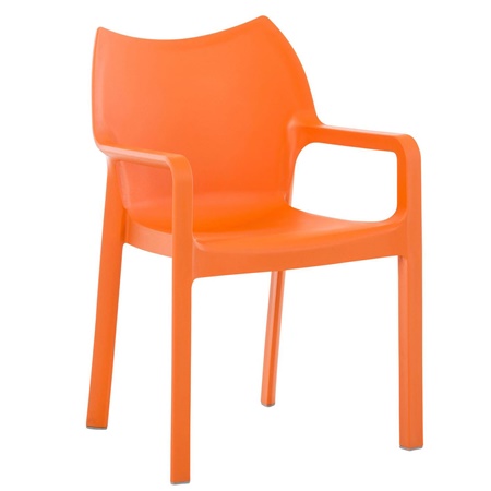Chaise visiteur SAMOS, Empilable, Design Moderne, couleur Orange