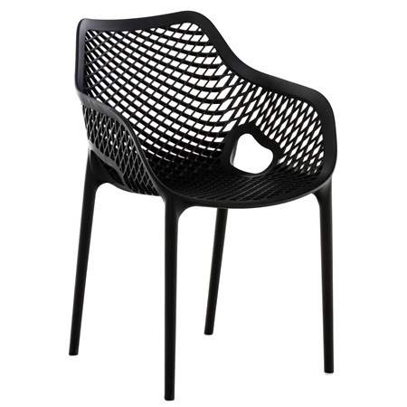 Chaise visiteur NORIA, Empilable, Design, en Polypropylène, Noir